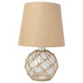 Lalia Home 1475 Coastal Shoreside Glass Rope Table Lamp with Burlap Fabric Empire Shade, Clear LHT-3011-CL